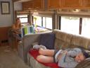 Girls at home in the RV