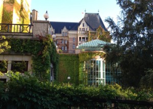 A view of the hotel from the gardens