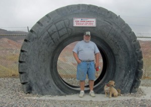 One of the tractor tires