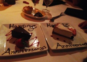 The best part! We had cheesecake, chocolate cake and bread pudding!  I couldn't decide which I liked the best!