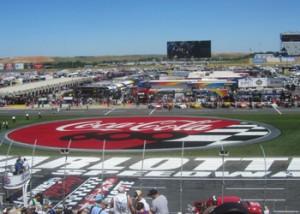 Huge Coke Logo in the middle of the infield