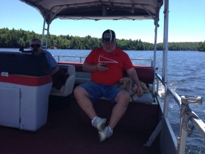 After about 4 hours cruising the lake, Paul has to recharge!