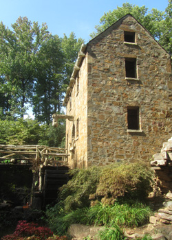The mill with a working water wheel
