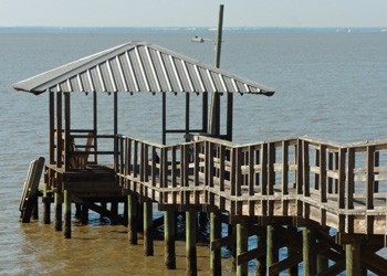 Docks in the bay for viewing or fishing